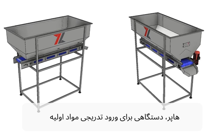 هاپر یکی از دستگاه های خط تولید فرنچ فرایز